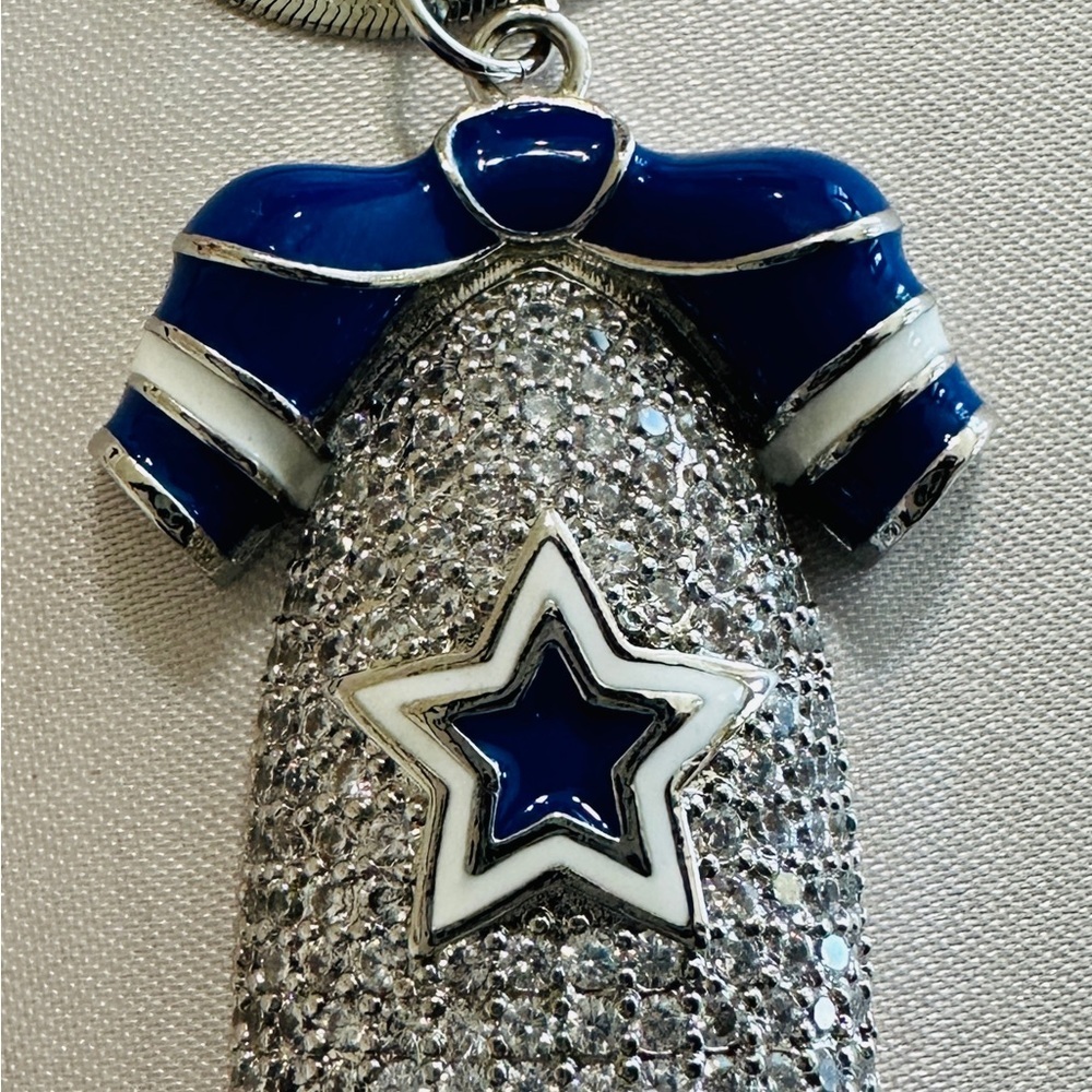Dallas Cowboys Bling Rhinestone Jersey Necklace | Football Jewelry | Custom Made